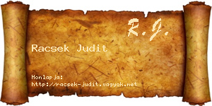 Racsek Judit névjegykártya